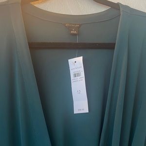 Emerald green Ann Taylor wrap dress, size 12
